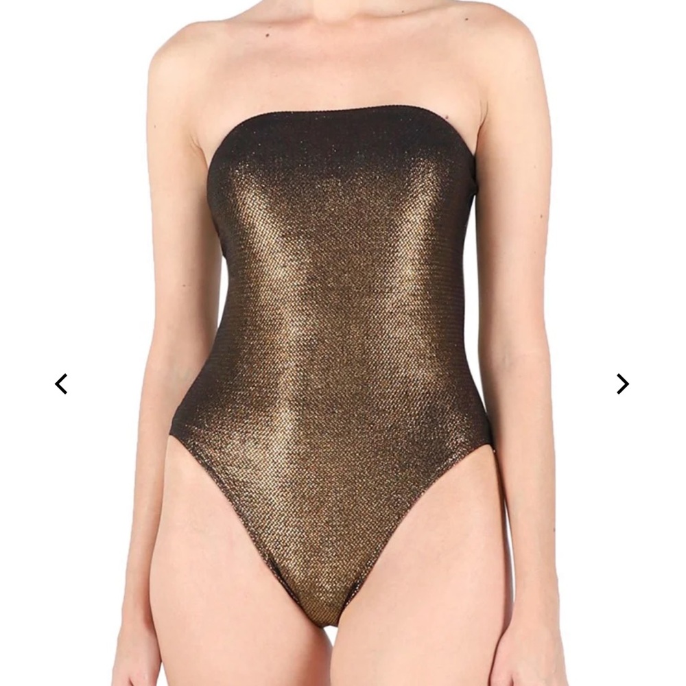 Marie France Van Damme Metallic Milady Bustier one piece